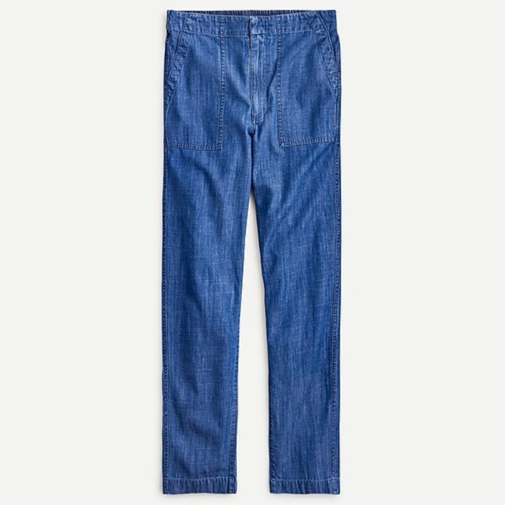 NWOT-J CREW-Zip Up Indigo Seaside Pant